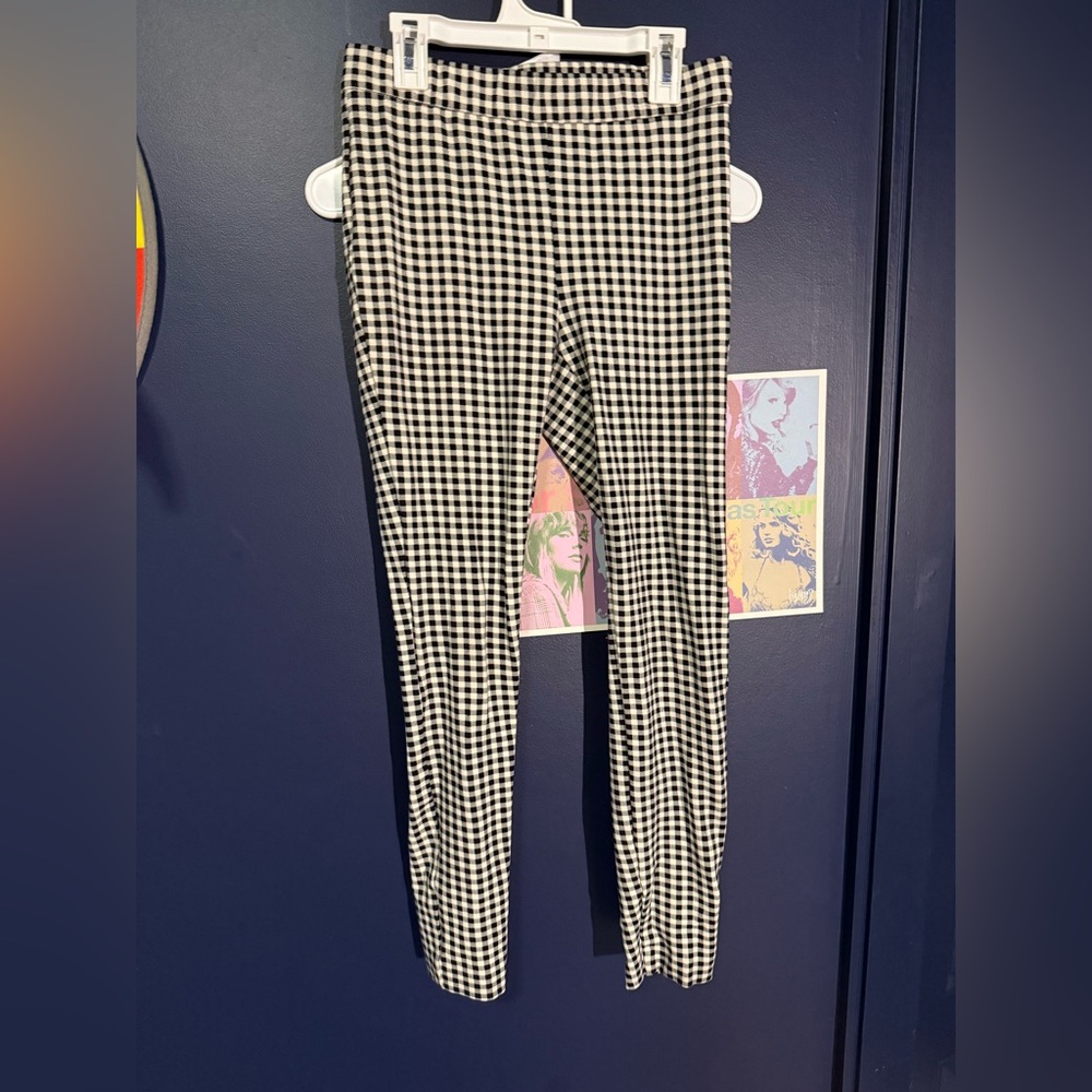 Women Black and White Checkered Pants